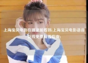 上海宝贝电影在哪里能看到(上海宝贝电影语音在线免费观看指南)